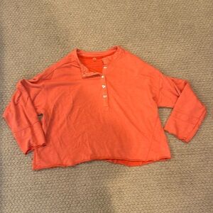 Free People Terry Sweatshirt in Coral. Size S